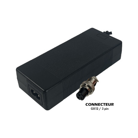 Chargeur 36V-42V / 2A (connecteur GX12-3p 8mm)