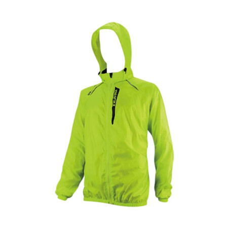 COUPE VENT EXUSTAR JAUNE FLUO DEPERLANT POCHE ZIPPEE