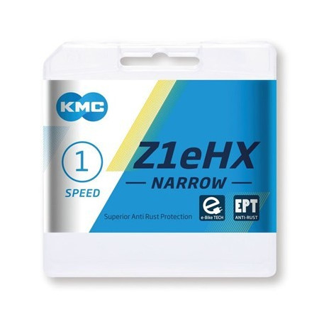 CHAÎNE KMC Z1EHX NARROW EPT 1/2 X 3/32", 128 MAILLONS, 7,8MM