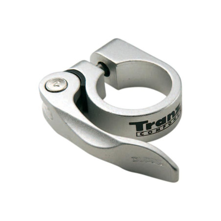 COLLIER TIGE DE SELLE VTT / VTC D34.9 MM ARGENT ALU + SERRAGE RAPIDE