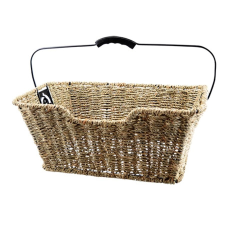 Panier AR Acier / Osier (fixation sur porte bagage + anse noir