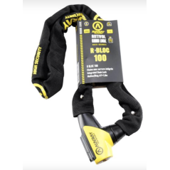 AUVRAY ANTIVOL VELO CHAINE A CLE D7 X 1.000M R BLOC NOIR / JAUNE SERRURE INTEGREE