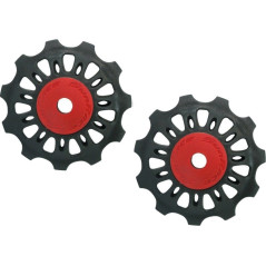 SunRace galets de dérailleur 8 / 9V 11 dents 2 pièces noir/rouge