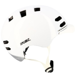 OPTIMIZ CASQUE URBAIN O370 BLANC BRILLANT IN MOLD LED & CLIGNO INTEGRE