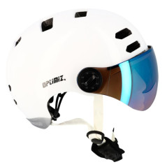 OPTIMIZ CASQUE URBAIN O370 BLANC BRILLANT IN MOLD LED & CLIGNO INTEGRE