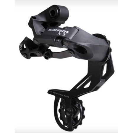 DERAILLEUR VTT AR SRAM X3 7 / 8V. NOIR CHAPE LONGUE