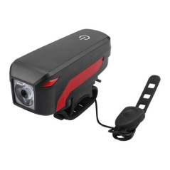 ECLAIRAGE VELO RECHARG.USB AV OPTIMIZ 350 LUMEN NOIR AVEC SIRENE (FIXATION CINTRE)