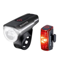 SIGMA ECLAIRAGE VELO RECHARG.USB AV+AR  LED AURA 60 / INFINTY NOIR